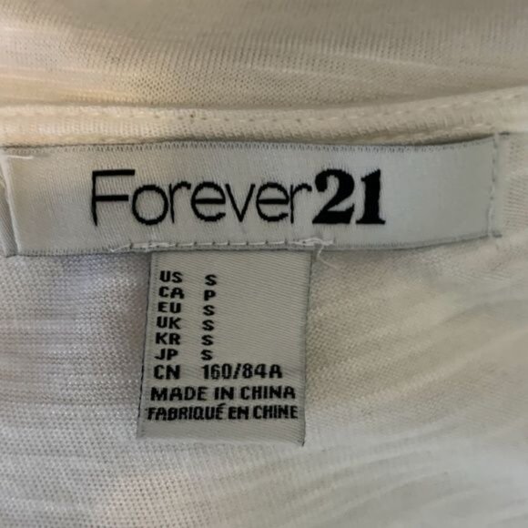 Forever 21 Geometric Blouse White Black S - Picture 4 of 7